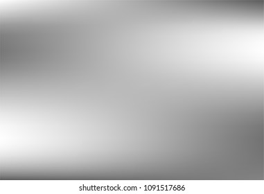Gradient gray abstract background. Blurred smooth gray color, bright light effect holographic, silver graphic soft design wallpaper, vector illustration
