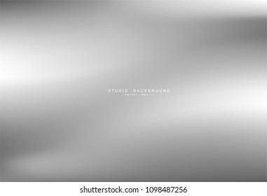 Gradient gray abstract background. Blurred smooth gray color, bright light effect holographic, silver graphic soft design wallpaper, vector illustration
