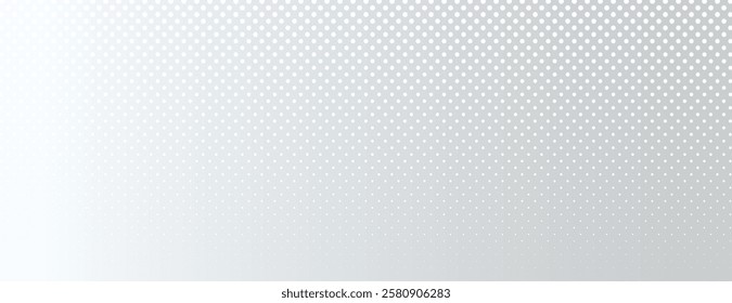 A gradient gray background with halftone dotted pattern. The background is smooth and modern. The gray color adds a sleek touch to the background. Minimal halftone texture gradient background vector