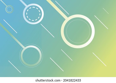 gradient green abstract background with decorated lines and circles