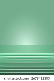 El fondo verde degradado con líneas Horizontales crea un diseño moderno y minimalista
