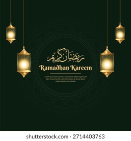 Fondo verde degradado para la celebración del ramadán islámico
