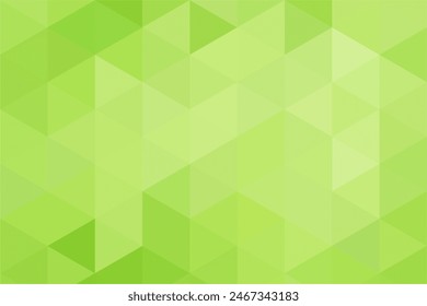 Gradient green background on triangle pattern. Geometric abstract pixel background.