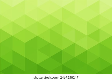 Gradient green background on triangle pattern. Geometric abstract pixel background.