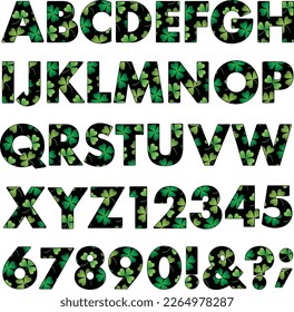 gradient green black shamrock alphabet