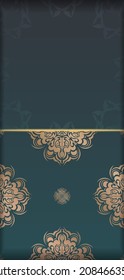 Gradient green gradient brochure with vintage gold pattern for your brand.