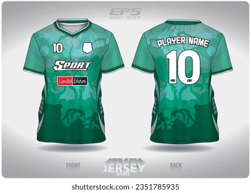 gradient green crack pattern design, illustration, textile background for sports t-shirt, football jersey shirt mockup for football club. consistent front view
