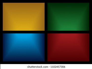 Gradient Green Gold Red Blue Set Abstract Background . 