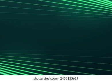 Gradient green laser glowing abstract background. Futuristic cyber horizontal web banner. Modern tech style. Dynamic graphic template for wallpaper, mobile screen