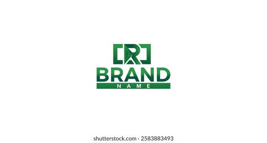 Gradient Green Letter R Abstract style Brand Logo