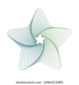 GRADIENT GREEN LINE ART ABSTRACT