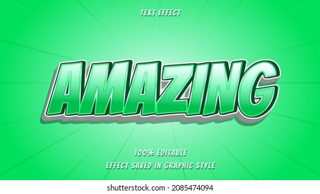 Gradient Green Modern Comic Text Effect Editable Word Amazing Design Template. Effect Saved In Grphic Style