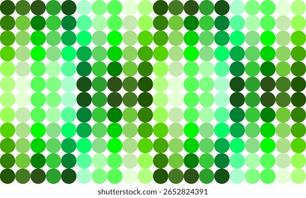 gradient green polka dots circle on white background for backdrop and wallpaper template. repeat seamless style design for fabric printing
