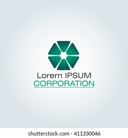 Gradient green slice circle for logo design