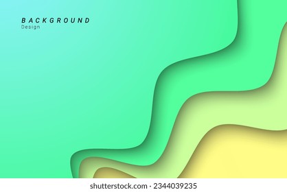 Gradient green soft layer wave 3d vector background template design