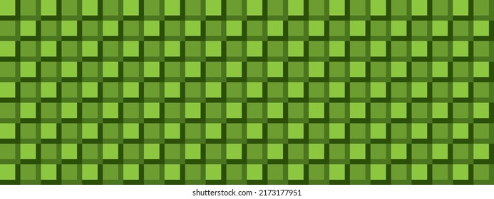 The gradient green squares are stacked on top of each other.
