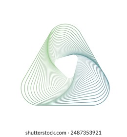 Gradiente verde Triángulo Línea de diseño de arte. un logotipo