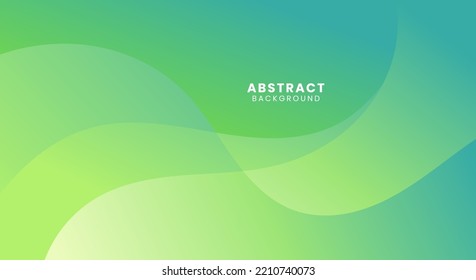 Gradient green wavy background vector