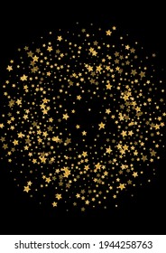 Gradient Greeting Star Background. Happy Glitter Illustration. Yellow Confetti Celebration Texture. Salute Spark Design. 