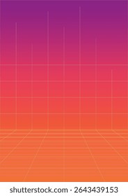 Gradient Grid A mesmerizing gradient, blending warm orange hues into cool purples, forms a futuristic grid, creating a dynamic and abstract visual.