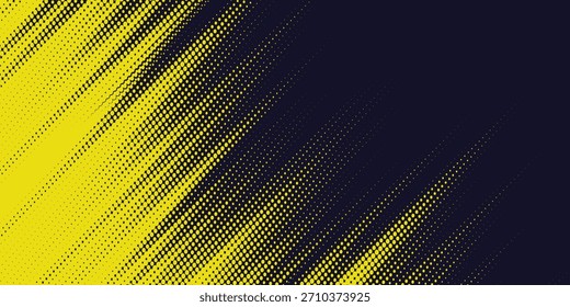 Gradient grunge texture background in yellow and dark blue color pattern with halftone dots