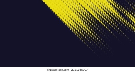 Fondo de textura grunge degradado en patrón de color amarillo y azul oscuro con puntos de semitono