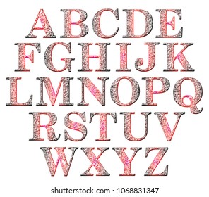 Gradient grunge uppercase letters.
