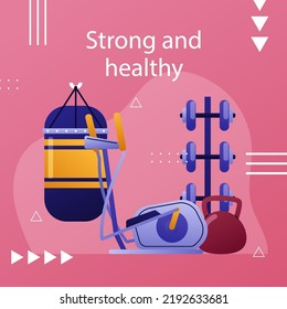 Gradient Gym And Fitness Design Template Vector Illustration