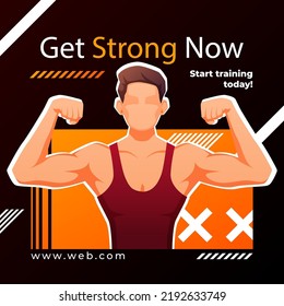 Gradient Gym And Fitness Design Template Vector Illustration