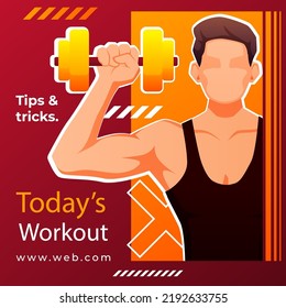 Gradient Gym And Fitness Design Template Vector Illustration