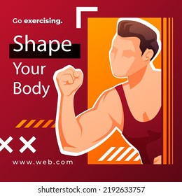 Gradient Gym And Fitness Design Template Vector Illustration