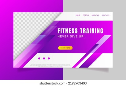 Gradient Gym Training Landing Page. - Vector.