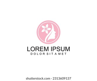 Gradient hair salon logo, Flat woman logo collection,