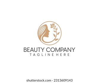Gradient hair salon logo, Flat woman logo collection, Hand drawn woman logo