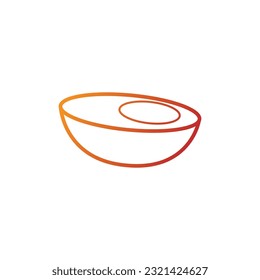 Gradient Half of egg icon. Vegetarian food symbol. Vector illustration.