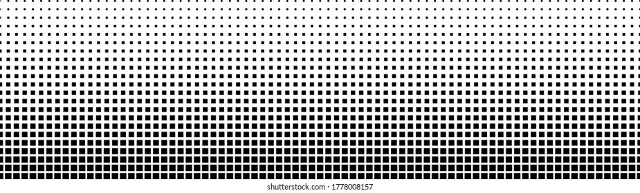 Gradient halftone. Abstract gradient background of black squares. Vector illustration. Seamless pattern