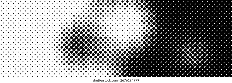Meio-tom de gradiente. Fundo de gradiente abstrato de hexágonos pretos. Ilustração vetorial.