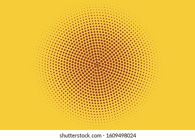 Gradient Halftone Background, Pop Art Template, Circles Overlay Wave Texture Vector Pattern