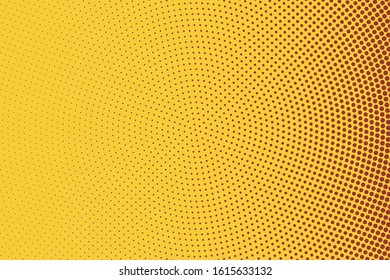 Gradient Halftone Background, Pop Art Template, Circles Overlay Wave Texture Vector Pattern