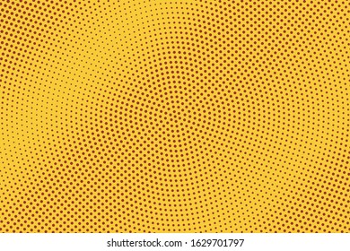 Farbverlauf-Halftonhintergrund, Pop-Art-Vorlage, Circles Overlay-Wellenstruktur-Vektormuster