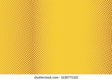 Gradient Halftone Background, Pop Art Template, Circles Overlay Wave Texture Vector Pattern