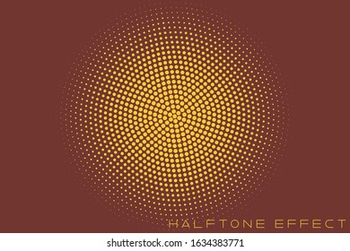Gradient Halftone Background, Pop Art Template, Circles Overlay Wave Texture Vector Pattern