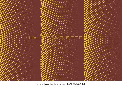 Gradient Halftone Background, Pop Art Template, Circles Overlay Wave Texture Vector Pattern