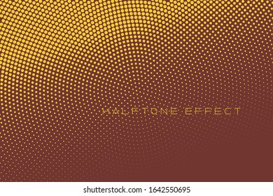 Gradient Halftone Background, Pop Art Template, Circles Overlay Wave Texture Vector Pattern