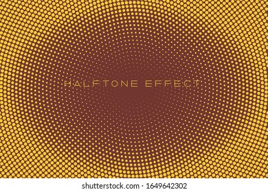 Gradient Halftone Background, Pop Art Template, Circles Overlay Wave Texture Vector Pattern