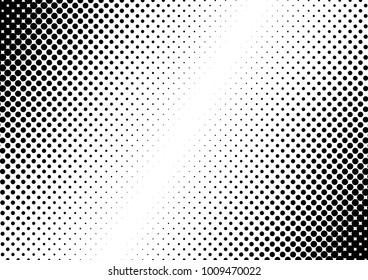 Gradient Halftone Background. Black and White Dotted Texture. Distressed Overlay. Points Fade Pattern. Vector illustration