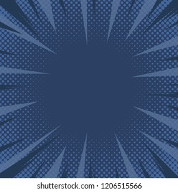Gradient halftone background. Pop art vintage vector gradient background. Pop art retro comic, Vintage dark blue background