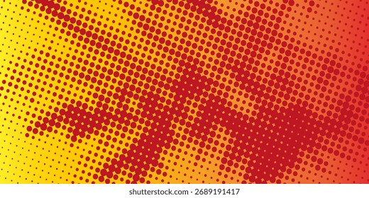 Fondo de semitono degradado, diseño de arte pop. Patrón cómico colorido. Textura de semitono amarillo.