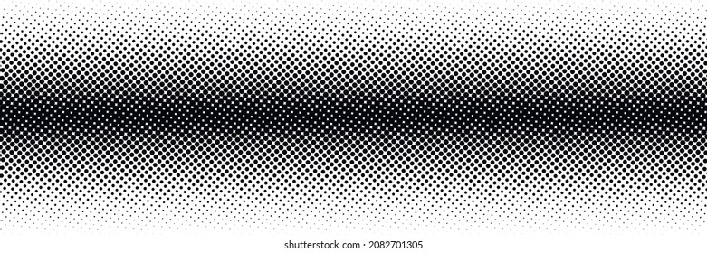 Gradient of halftone black dots on a white background. Pop art texture. Comic background. Vector illustration.