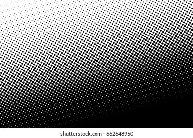 Gradient halftone dots background. Pop art template. Black and white newspaper texture. Vector illustration